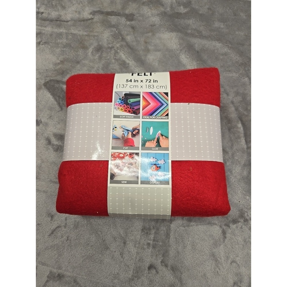Emma & Mila Red Soft Finish Craft Felt 54 x 72 Inch 100% Polyester FELT1.5WM 03